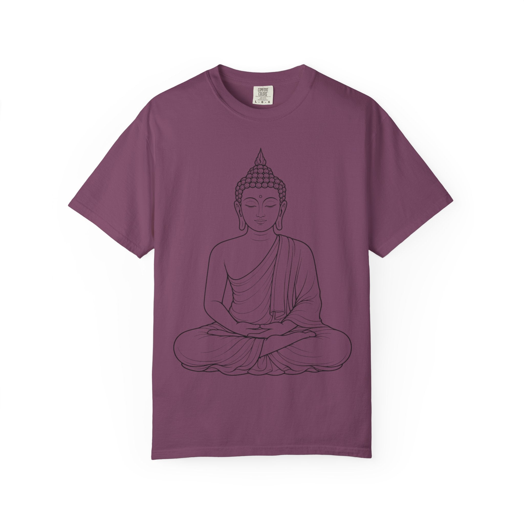 Buddha Line Art T-Shirt — Minimal Zen Graphic Tee