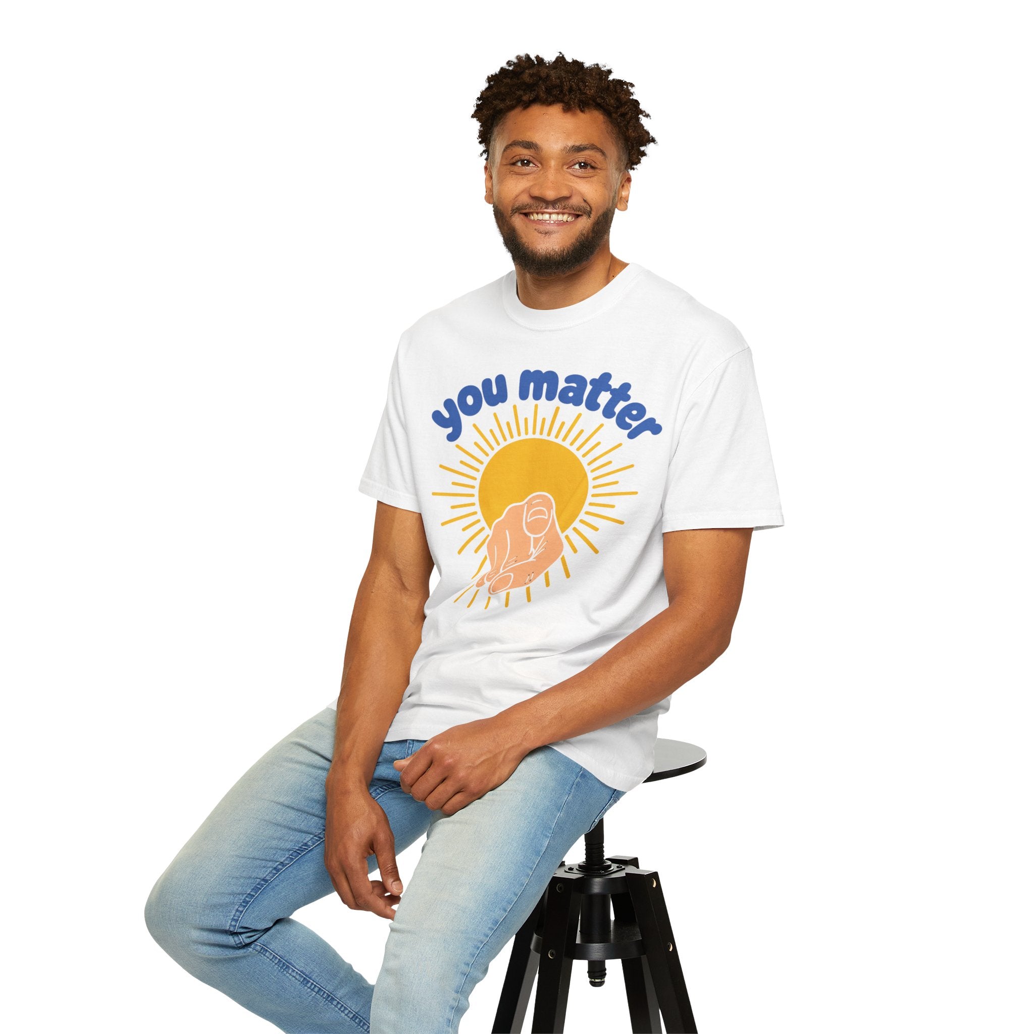 You Matter Sun Pointing T-Shirt — "You Matter" Graphic Tee