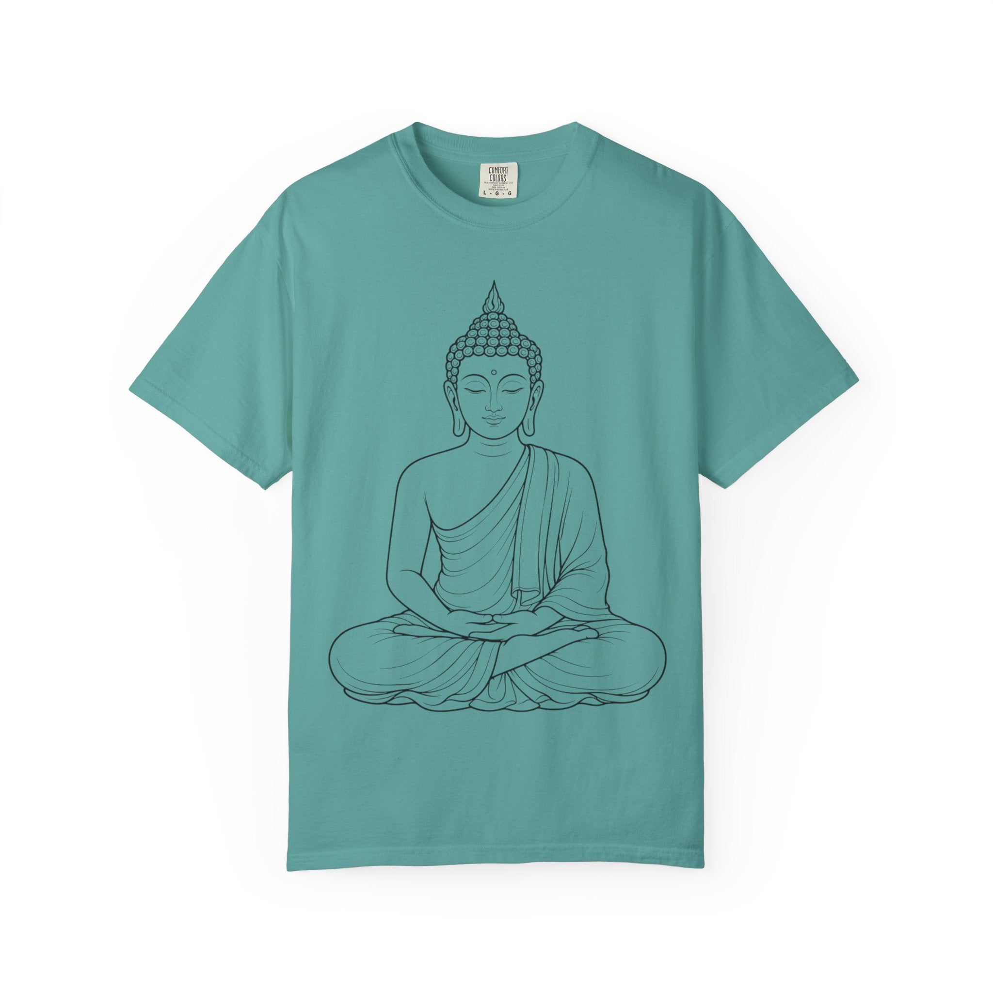 Buddha Line Art T-Shirt — Minimal Zen Graphic Tee