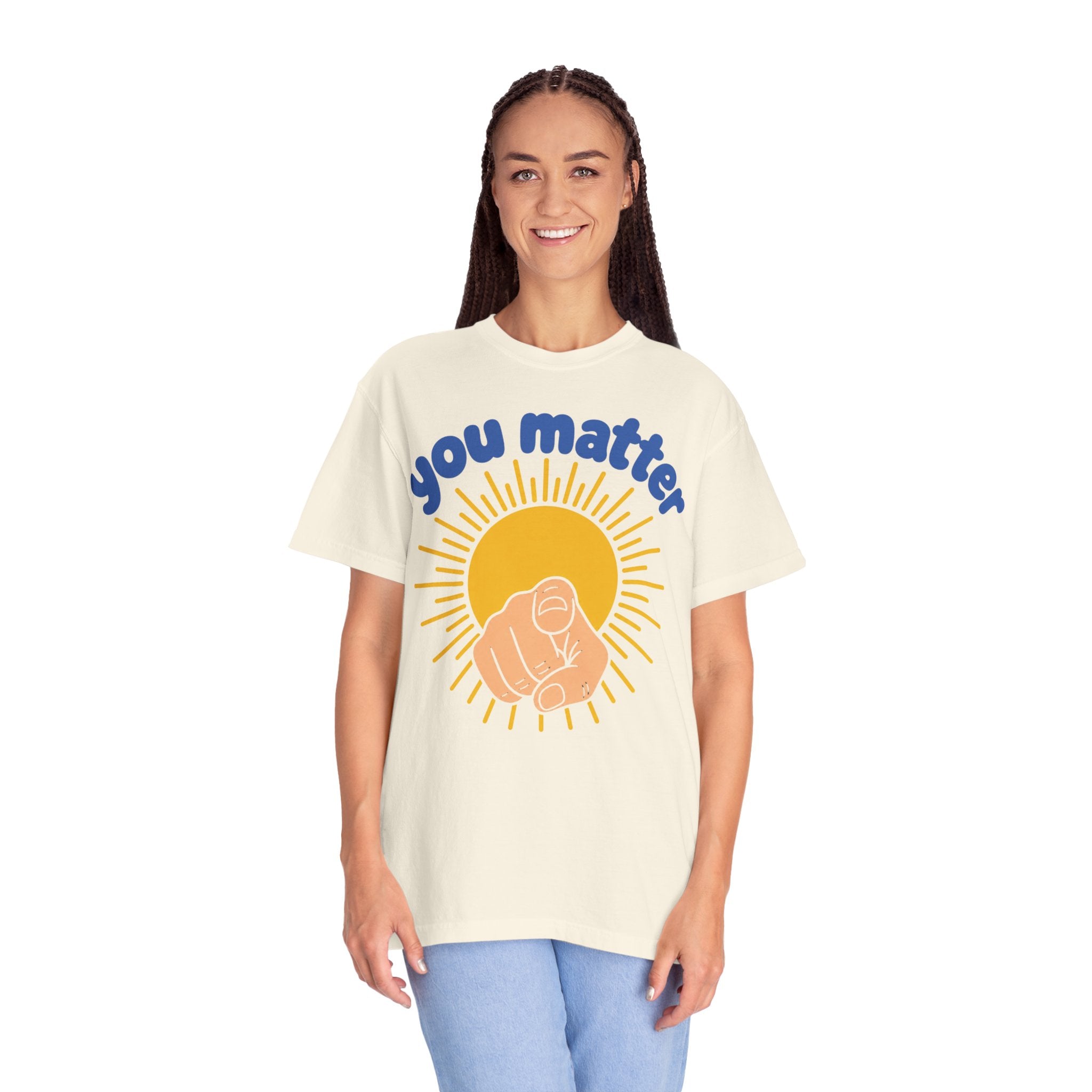 You Matter Sun Pointing T-Shirt — "You Matter" Graphic Tee