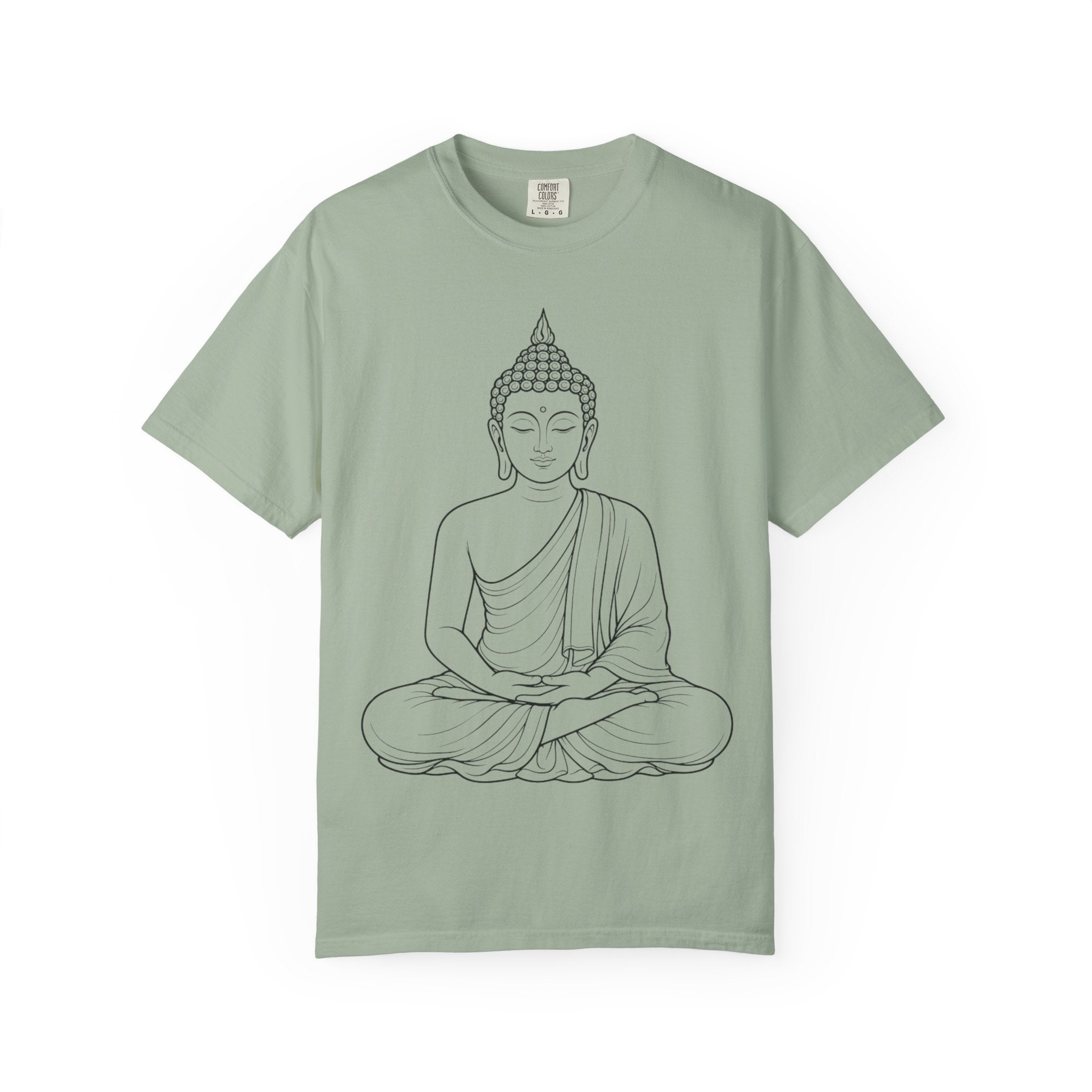 Buddha Line Art T-Shirt — Minimal Zen Graphic Tee