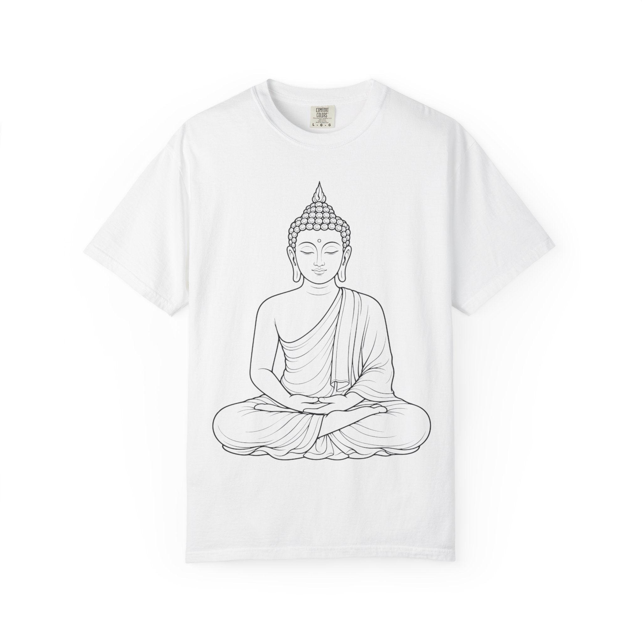 Buddha Line Art T-Shirt — Minimal Zen Graphic Tee
