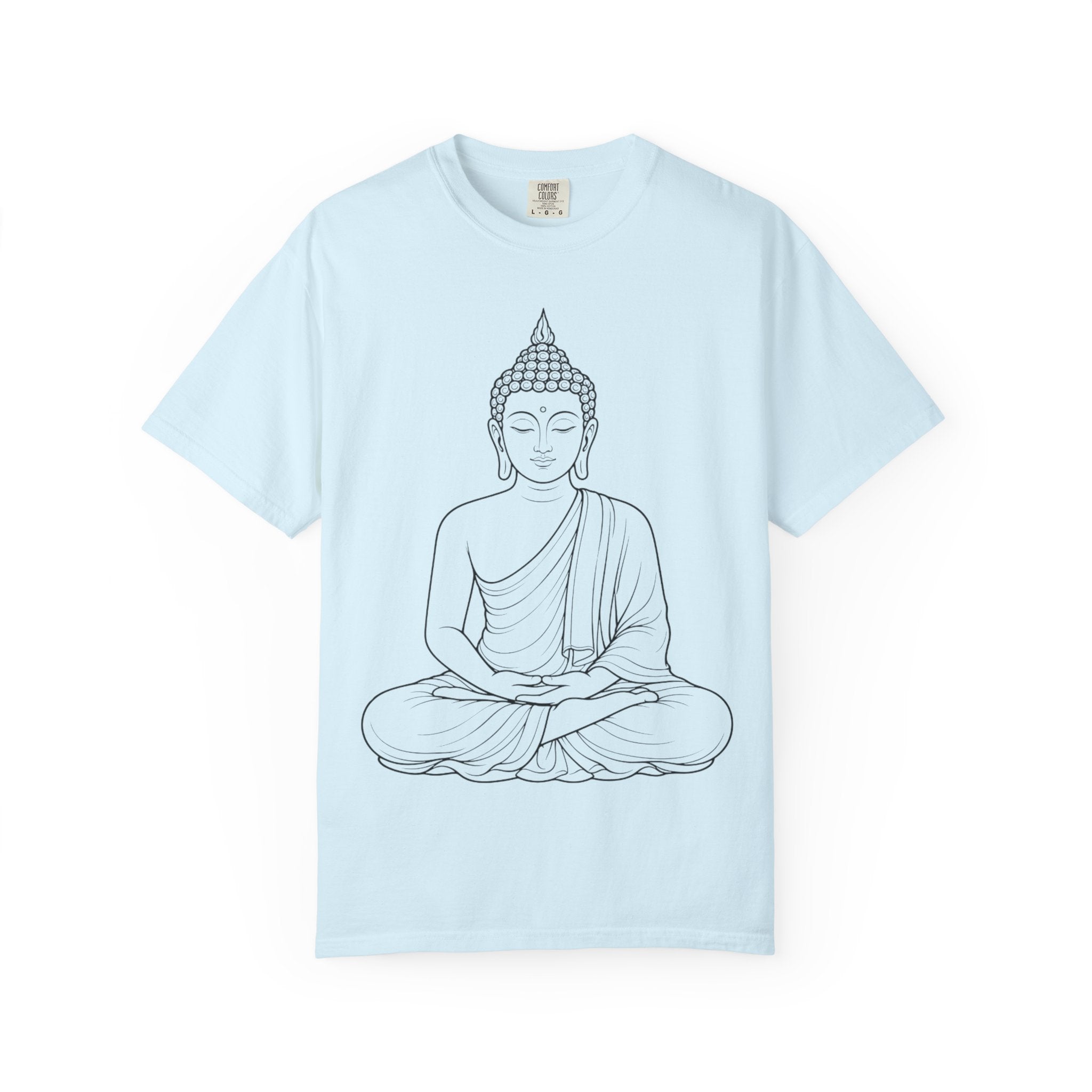 Buddha Line Art T-Shirt — Minimal Zen Graphic Tee