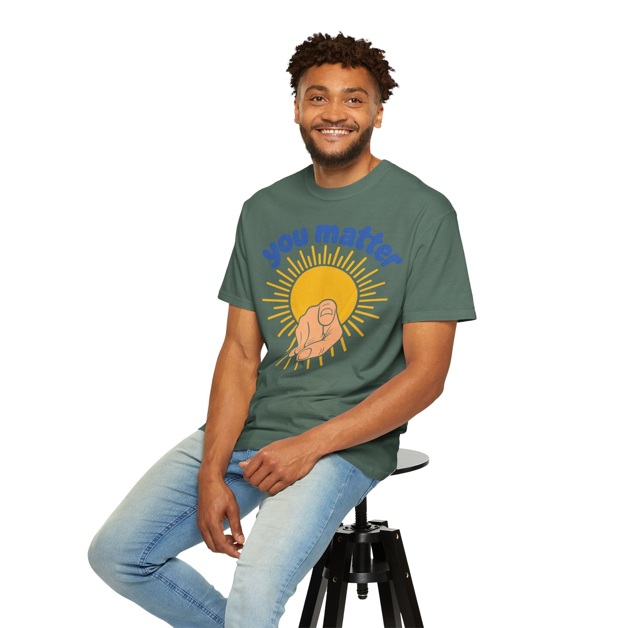 You Matter Sun Pointing T-Shirt — "You Matter" Graphic Tee