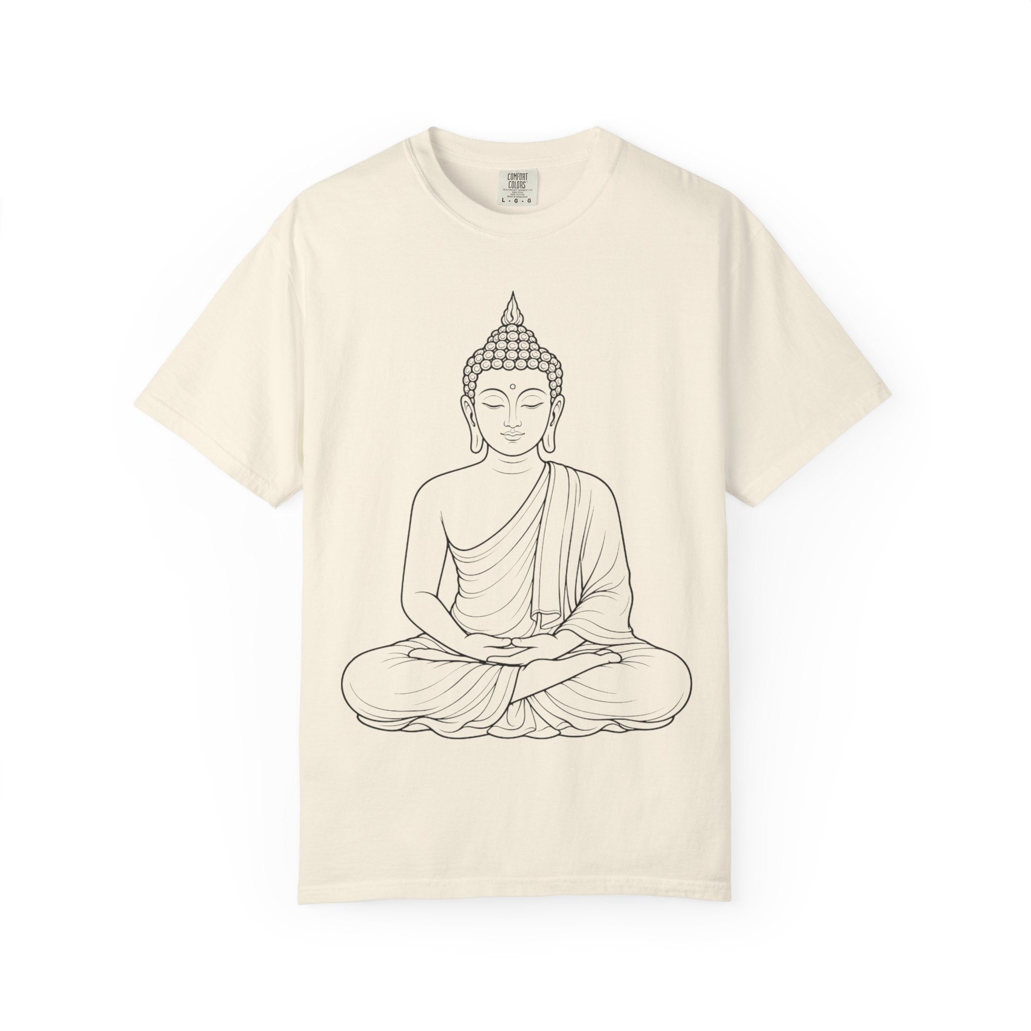 Buddha Line Art T-Shirt — Minimal Zen Graphic Tee
