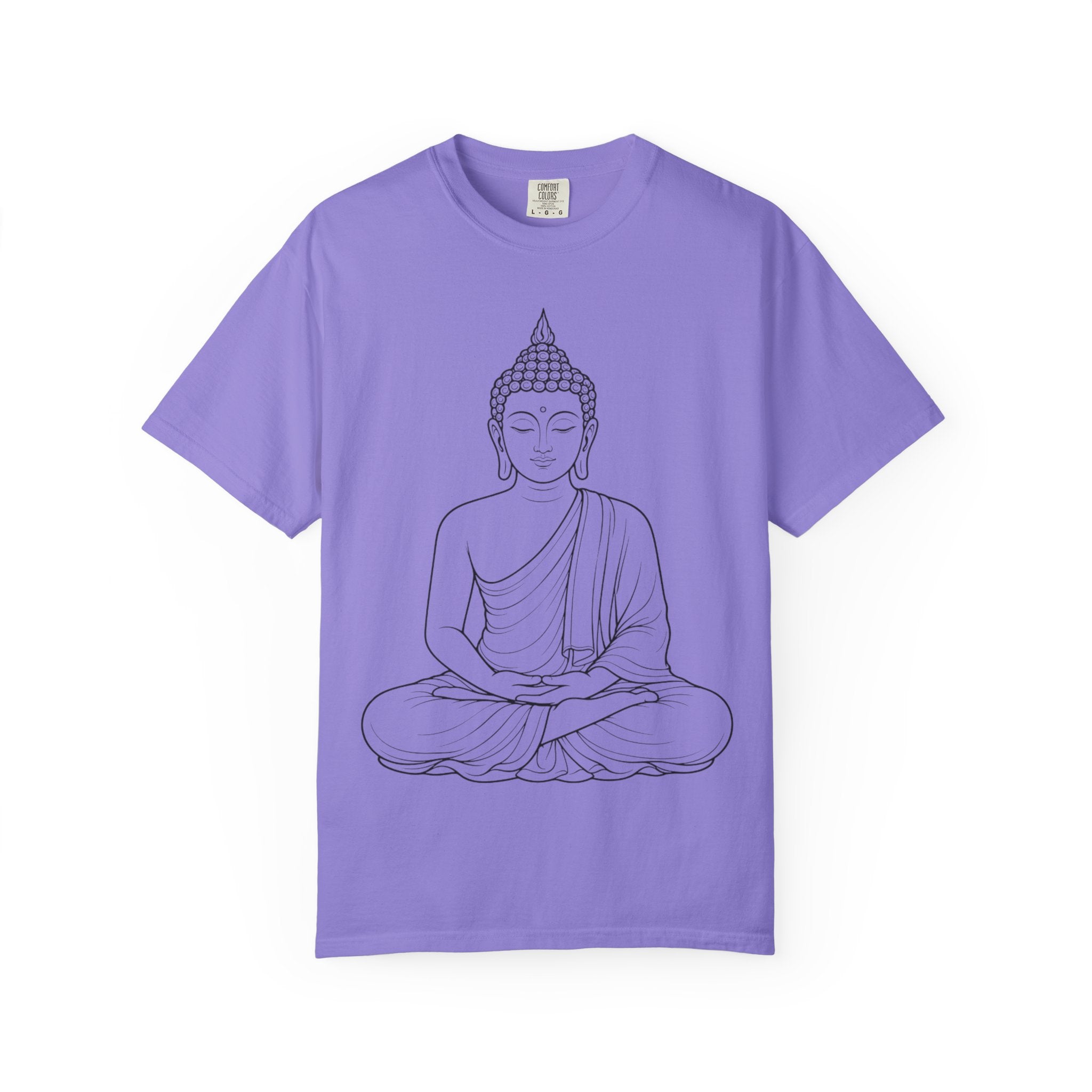 Buddha Line Art T-Shirt — Minimal Zen Graphic Tee