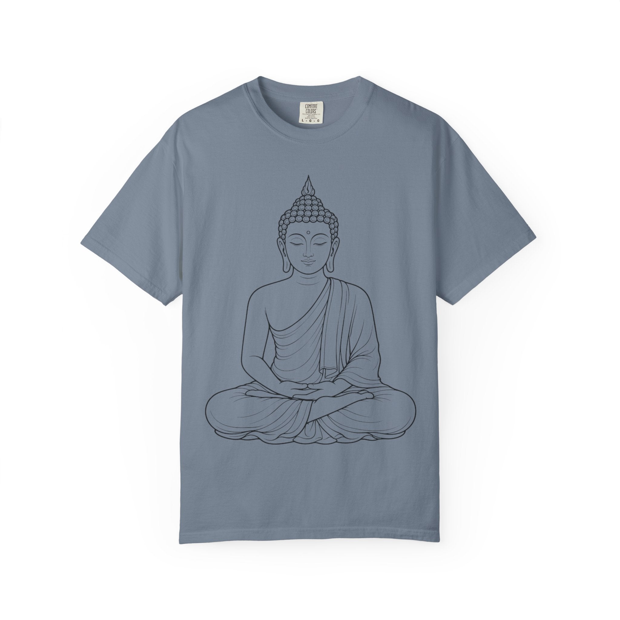 Buddha Line Art T-Shirt — Minimal Zen Graphic Tee